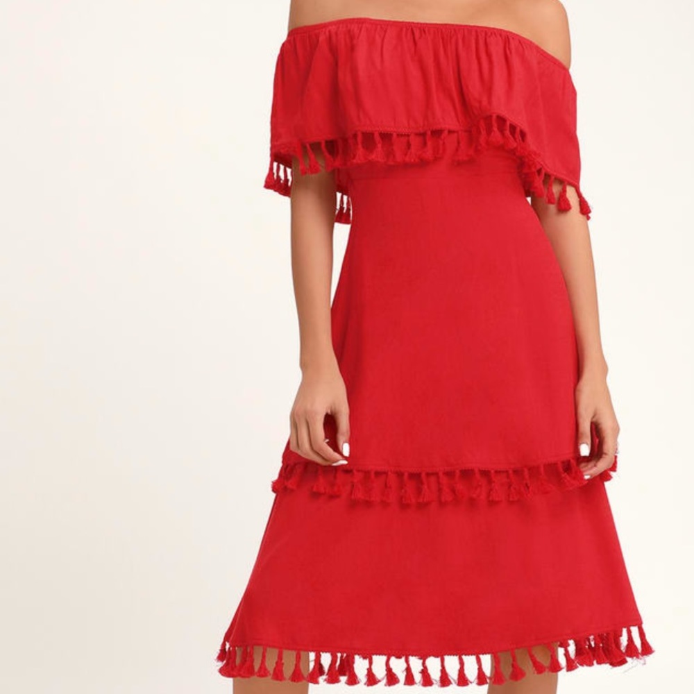 Lulu’s Red Fringe Dress